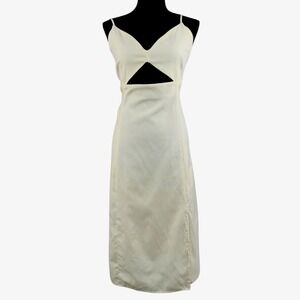 Melrose And Market Midi Cutout Slip Dress Soft Yellow Elfin Size XL Beach Vaca